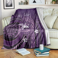 Samoa Tatau Marlin Blanket With Siapo Motifs Violet