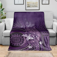 Samoa Tatau Marlin Blanket With Siapo Motifs Violet