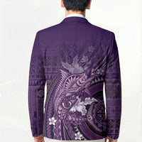 Samoa Tatau Marlin Blazer With Siapo Motifs Violet