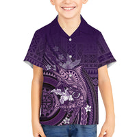 Samoa Tatau Marlin Hawaiian Shirt With Siapo Motifs Violet