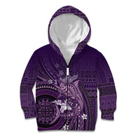 Samoa Tatau Marlin Kid Hoodie With Siapo Motifs Violet