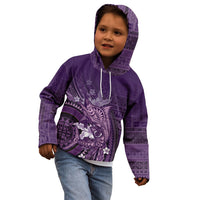 Samoa Tatau Marlin Kid Hoodie With Siapo Motifs Violet
