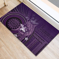 Samoa Tatau Marlin Rubber Doormat With Siapo Motifs Violet