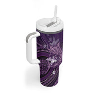 Samoa Tatau Marlin Tumbler With Handle With Siapo Motifs Violet