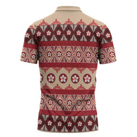 Tonga Language Week Zipper Polo Shirt Lea Faka-Tonga Everyday - Polynesian Pride