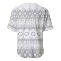 Tonga White Sunday Baseball Jersey Tongan Ngatu Siale Pattern - Polynesian Pride
