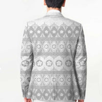 Tonga White Sunday Blazer Tongan Ngatu Siale Pattern - Polynesian Pride
