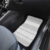 Tonga White Sunday Car Mats Tongan Ngatu Siale Pattern - Polynesian Pride