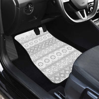 Tonga White Sunday Car Mats Tongan Ngatu Siale Pattern - Polynesian Pride