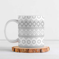 Tonga White Sunday Ceramic Mug Tongan Ngatu Siale Pattern - Polynesian Pride