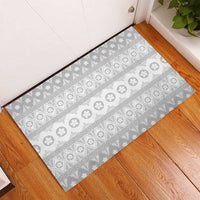 Tonga White Sunday Rubber Doormat Tongan Ngatu Siale Pattern - Polynesian Pride