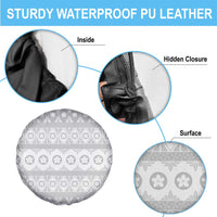 Tonga White Sunday Spare Tire Cover Tongan Ngatu Siale Pattern - Polynesian Pride