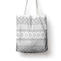 Tonga White Sunday Tote Bag Tongan Ngatu Siale Pattern - Polynesian Pride