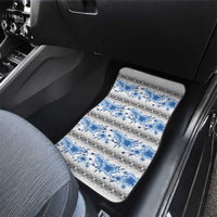 Samoa White Sunday Car Mats Samoan Tapa Blue Hibiscus - Polynesian Pride
