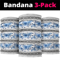 Samoa White Sunday Neck Gaiter Samoan Tapa Blue Hibiscus - Polynesian Pride