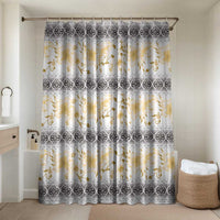 Samoa White Sunday Bathroom Set Samoan Tapa Yellow Hibiscus - Polynesian Pride