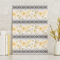 Samoa White Sunday Canvas Wall Art Samoan Tapa Yellow Hibiscus - Polynesian Pride