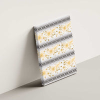 Samoa White Sunday Canvas Wall Art Samoan Tapa Yellow Hibiscus - Polynesian Pride