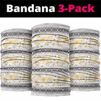 Samoa White Sunday Neck Gaiter Samoan Tapa Yellow Hibiscus - Polynesian Pride