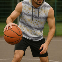 Samoa White Sunday Sleeveless Hoodie Samoan Tapa Yellow Hibiscus - Polynesian Pride