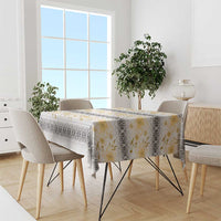 Samoa White Sunday Tablecloth Samoan Tapa Yellow Hibiscus - Polynesian Pride