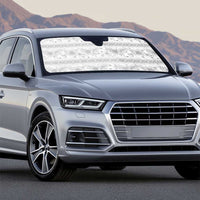 Samoa White Sunday Auto Sun Shade Samoan Tapa White Hibiscus - Polynesian Pride