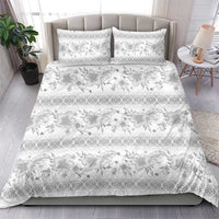 Samoa White Sunday Bedding Set Samoan Tapa White Hibiscus - Polynesian Pride