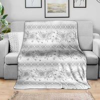 Samoa White Sunday Blanket Samoan Tapa White Hibiscus LT05 - Polynesian Pride