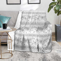 Samoa White Sunday Blanket Samoan Tapa White Hibiscus LT05 - Polynesian Pride