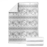 Samoa White Sunday Blanket Samoan Tapa White Hibiscus LT05 - Polynesian Pride
