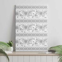 Samoa White Sunday Canvas Wall Art Samoan Tapa White Hibiscus - Polynesian Pride