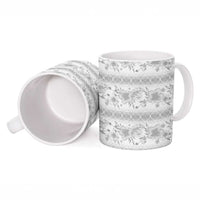 Samoa White Sunday Ceramic Mug Samoan Tapa White Hibiscus - Polynesian Pride