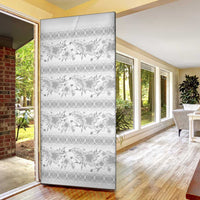 Samoa White Sunday Door Cover Samoan Tapa White Hibiscus - Polynesian Pride
