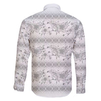 Samoa White Sunday Family Matching Short Sleeve Bodycon Dress and Hawaiian Shirt Samoan Tapa White Hibiscus - Polynesian Pride