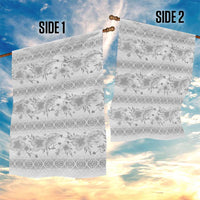 Samoa White Sunday Garden Flag Samoan Tapa White Hibiscus - Polynesian Pride