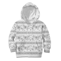 Samoa White Sunday Kid Hoodie Samoan Tapa White Hibiscus - Polynesian Pride