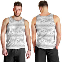Samoa White Sunday Men Tank Top Samoan Tapa White Hibiscus - Polynesian Pride