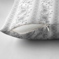 Samoa White Sunday Pillow Cover Samoan Tapa White Hibiscus - Polynesian Pride