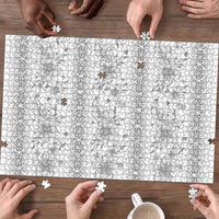 Samoa White Sunday Puzzle Samoan Tapa White Hibiscus - Polynesian Pride