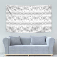 Samoa White Sunday Tapestry Samoan Tapa White Hibiscus - Polynesian Pride