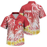 Personalised Tahiti Surfing Family Matching Off Shoulder Short Dress and Hawaiian Shirt Polynesian Style LT05 Son's Shirt Red - Polynesian Pride