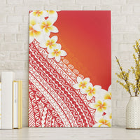 Tahiti Plumeria Tribal Pattern Canvas Wall Art Wave Style Red LT05 Without Frame Red - Polynesian Pride