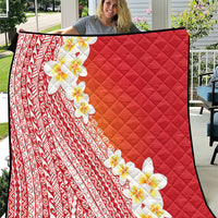 Tahiti Plumeria Tribal Pattern Quilt Wave Style Red LT05 Red - Polynesian Pride