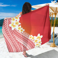 Tahiti Plumeria Tribal Pattern Sarong Wave Style Red LT05 One Size 44 x 66 inches Red - Polynesian Pride