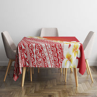 Tahiti Plumeria Tribal Pattern Tablecloth Wave Style Red LT05 - Polynesian Pride