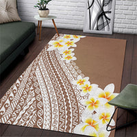 Tahiti Plumeria Tribal Pattern Area Rug Wave Style Brown LT05 Brown - Polynesian Pride