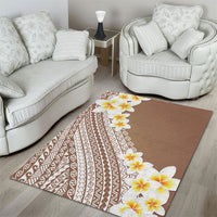 Tahiti Plumeria Tribal Pattern Area Rug Wave Style Brown LT05 - Polynesian Pride