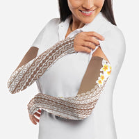 Tahiti Plumeria Tribal Pattern Arm Sleeves Wave Style Brown LT05 - Polynesian Pride