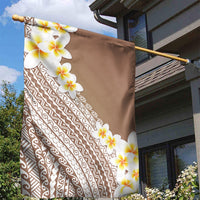 Tahiti Plumeria Tribal Pattern Garden Flag Wave Style Brown LT05 - Polynesian Pride