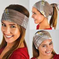 Tahiti Plumeria Tribal Pattern Neck Gaiter Wave Style Brown LT05 - Polynesian Pride